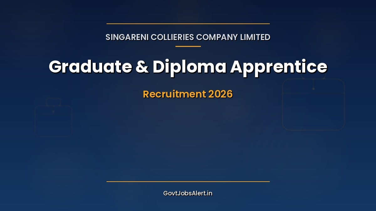 SCCL Apprentice Recruitment 2026 notification for 300 Graduate and Diploma Apprentice slots at Singareni Collieries Telangana
