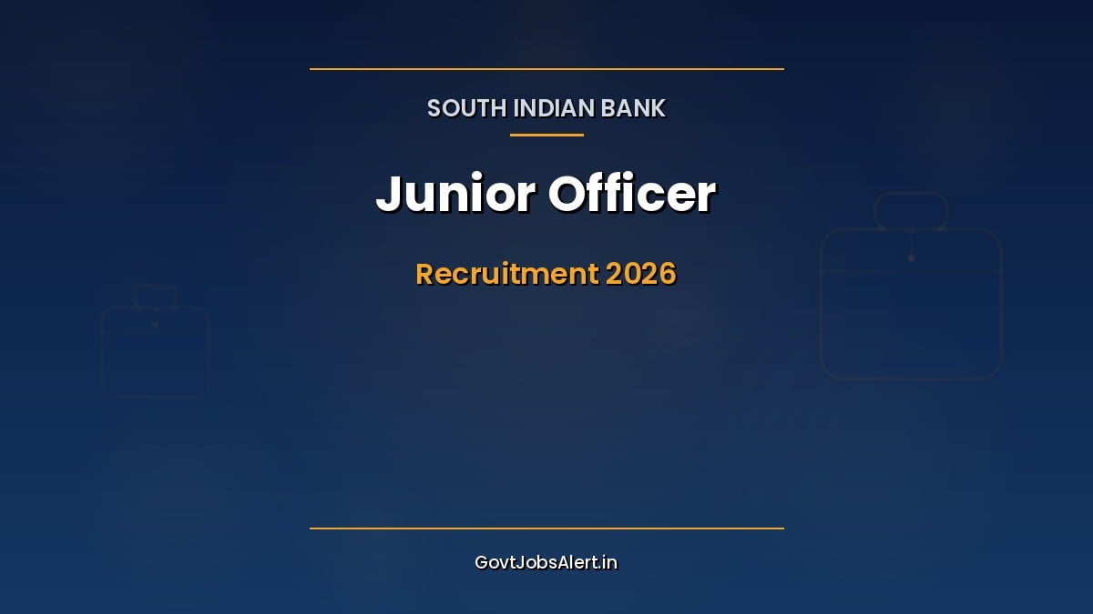 SIB Junior Officer Recruitment 2026 notification for Junior Officer and Business Promotion Officer posts at South Indian Bank with CTC 7.85 lakh