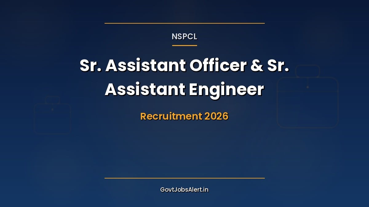 NSPCL Senior Assistant Officer and Senior Assistant Engineer Recruitment 2026 notification for 17 executive posts with pay scale details