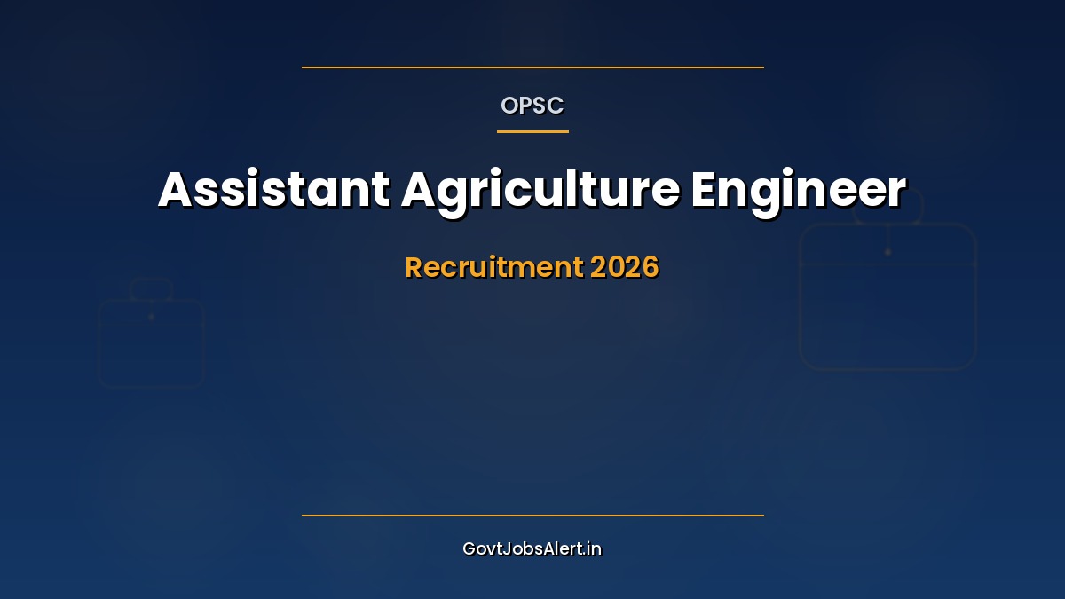 OPSC Assistant Agriculture Engineer Recruitment 2026 notification for 48 Class-II posts in Odisha with pay scale and exam date