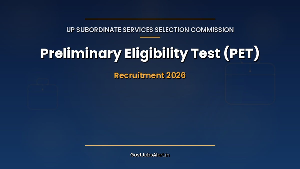 UPSSSC PET 2026 notification for the Uttar Pradesh Preliminary Eligibility Test open to High School pass candidates