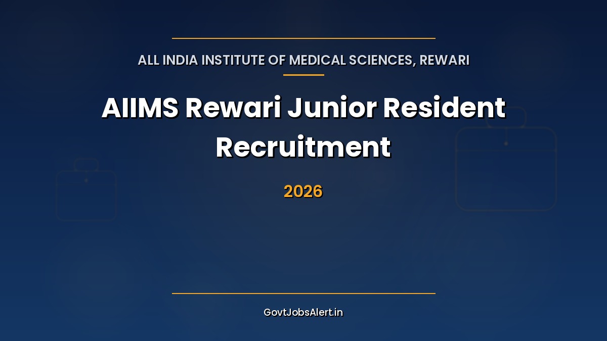 AIIMS Rewari Junior Resident Recruitment 2026 notification for 25 Non-Academic posts, MBBS doctors, Pay Level 10 salary, offline form
