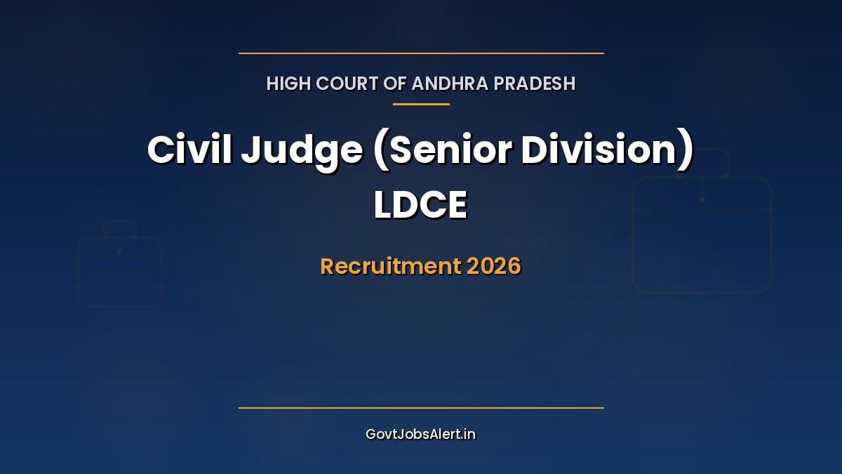 AP High Court Civil Judge Recruitment 2026 LDCE notification for 16 Senior Division promotion posts in Andhra Pradesh Judicial Service