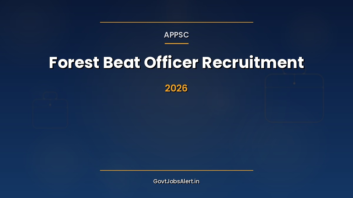 APPSC Forest Beat Officer Recruitment 2026 notification for 23 Andhra Pradesh forest posts, Intermediate pass, apply online by 5 November