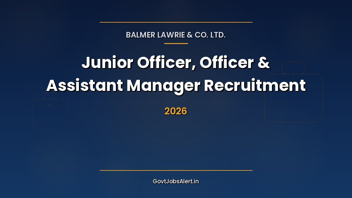 Balmer Lawrie Recruitment 2026 notification for 38 Junior Officer and Officer fixed term posts open to freshers