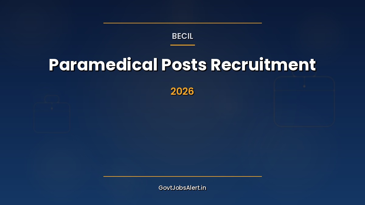 BECIL Paramedical Posts Recruitment 2026 notification for 41 Radiographer, Pharmacist and OT Technologist contract posts in Delhi NCR