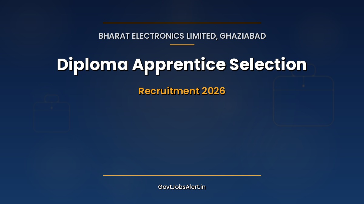 BEL Ghaziabad Diploma Apprentice Recruitment 2026 notification for 38 apprentice seats with Rs 12,500 monthly stipend