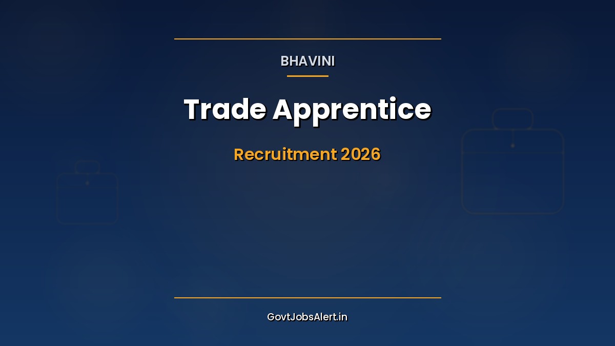 BHAVINI Trade Apprentice Recruitment 2026 notification for 50 ITI seats at Kalpakkam, Tamil Nadu with ₹9,600 minimum monthly stipend
