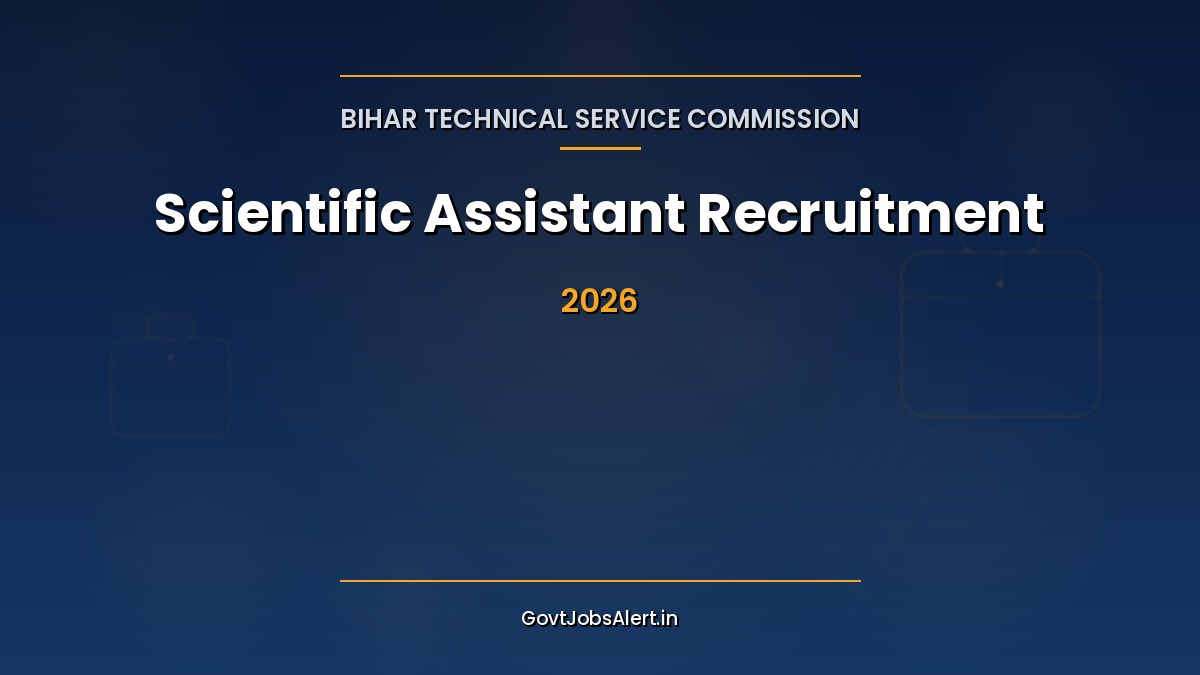 BTSC Scientific Assistant Recruitment 2026 for 6 posts in Bihar Drug Control Laboratory, Pay Level-5, apply online by 24 October