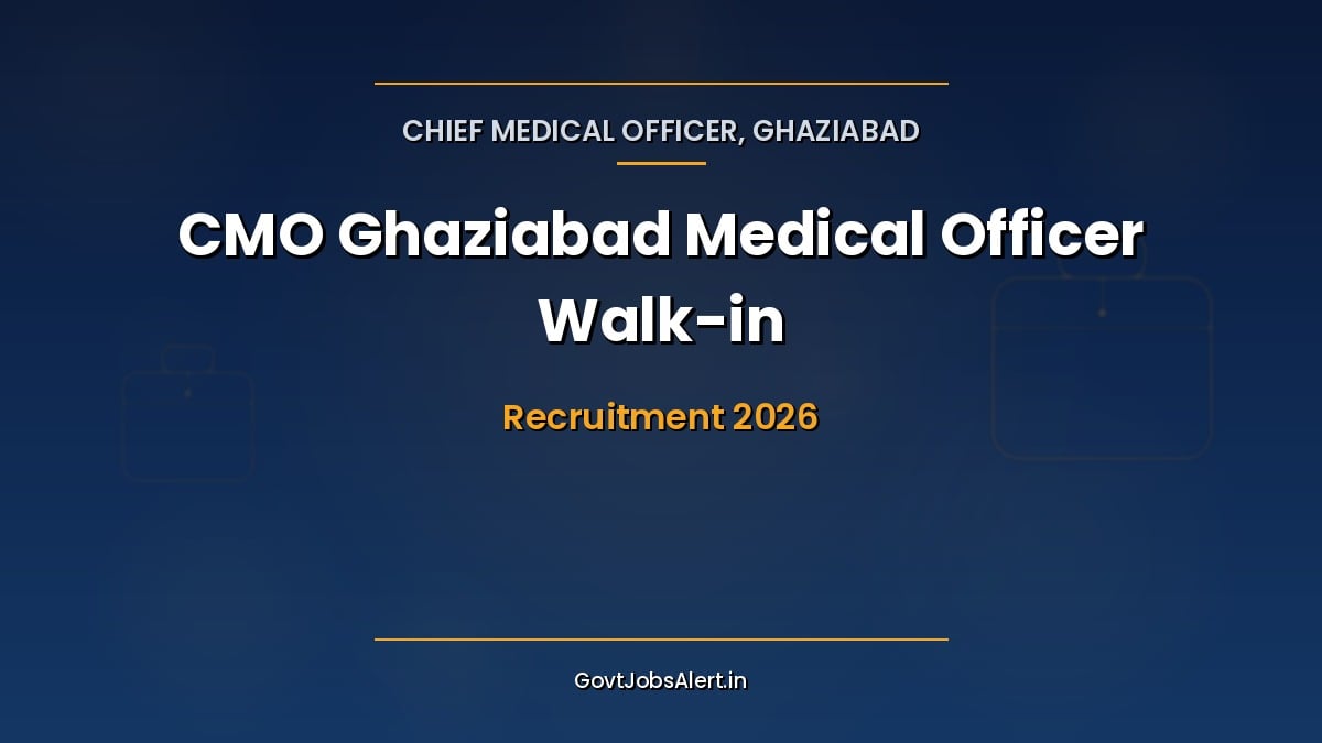 CMO Ghaziabad Medical Officer Recruitment 2026 walk-in interview notice for 30 NHM MBBS doctor posts in Ghaziabad, Uttar Pradesh