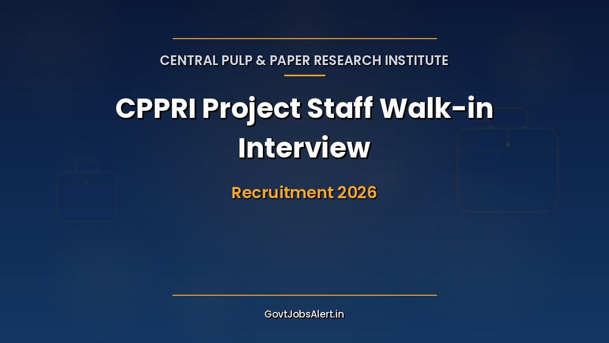 CPPRI Saharanpur Project Staff Recruitment 2026 walk-in for 34 Field Assistant, Project Associate and other posts, 23 to 30 October