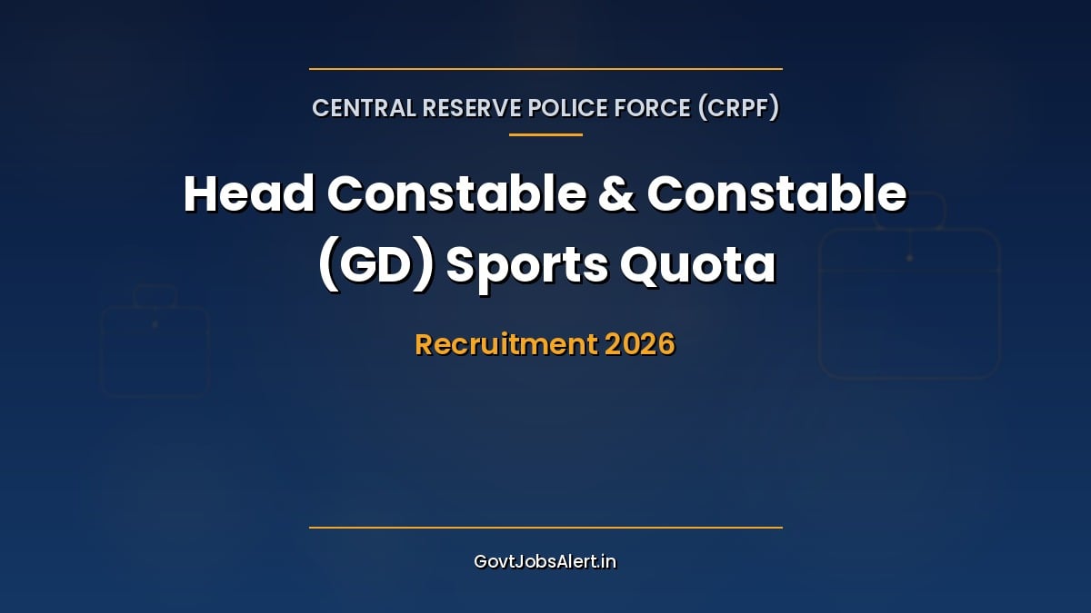CRPF Sports Quota Recruitment 2026 notification for 521 Head Constable and Constable General Duty sportsperson vacancies
