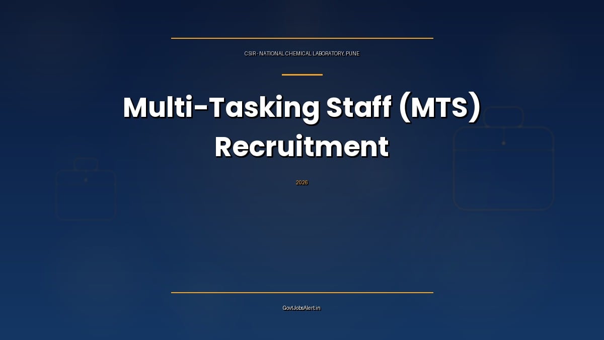 CSIR NCL MTS Recruitment 2026 short notice for 24 Multi-Tasking Staff posts at National Chemical Laboratory Pune, apply online