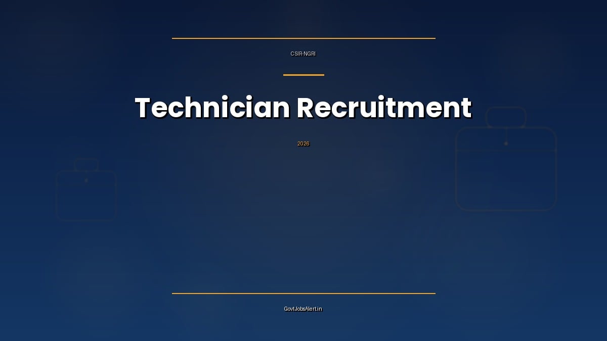 CSIR NGRI Technician Recruitment 2026 notification for 21 Level-02 posts in nine ITI trades at Hyderabad, apply online