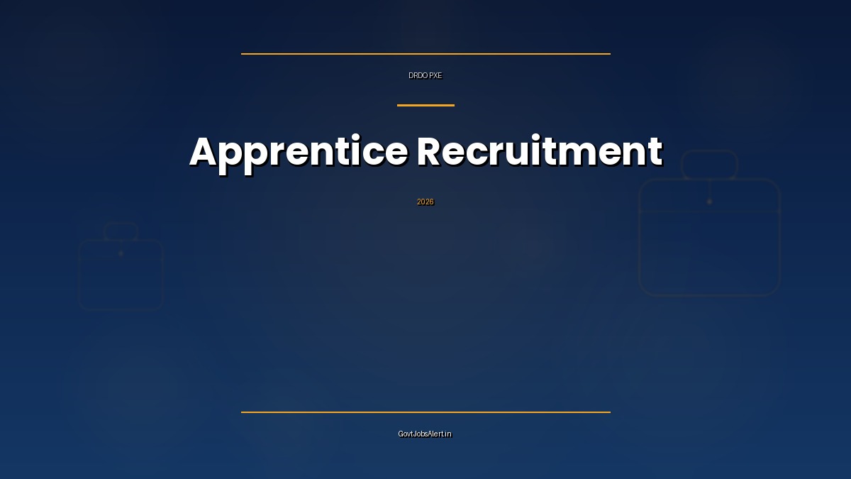 DRDO PXE Apprentice Recruitment 2026 notification for 50 Graduate and Technician Apprentice seats at PXE Chandipur, Odisha