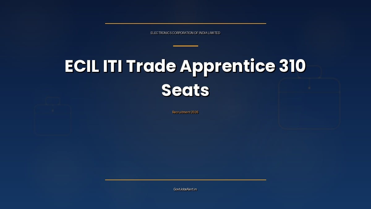 ECIL ITI Trade Apprentice Recruitment 2026 notification for 310 Fitter, Electronics Mechanic and Electrician seats at ECIL Hyderabad, Telangana