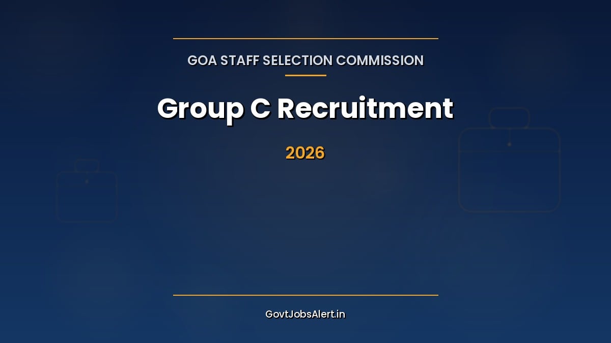 Goa Staff Selection Commission GSSC Group C Recruitment 2026 notification for LDC Clerk, DEO and DTP Operator posts in Goa