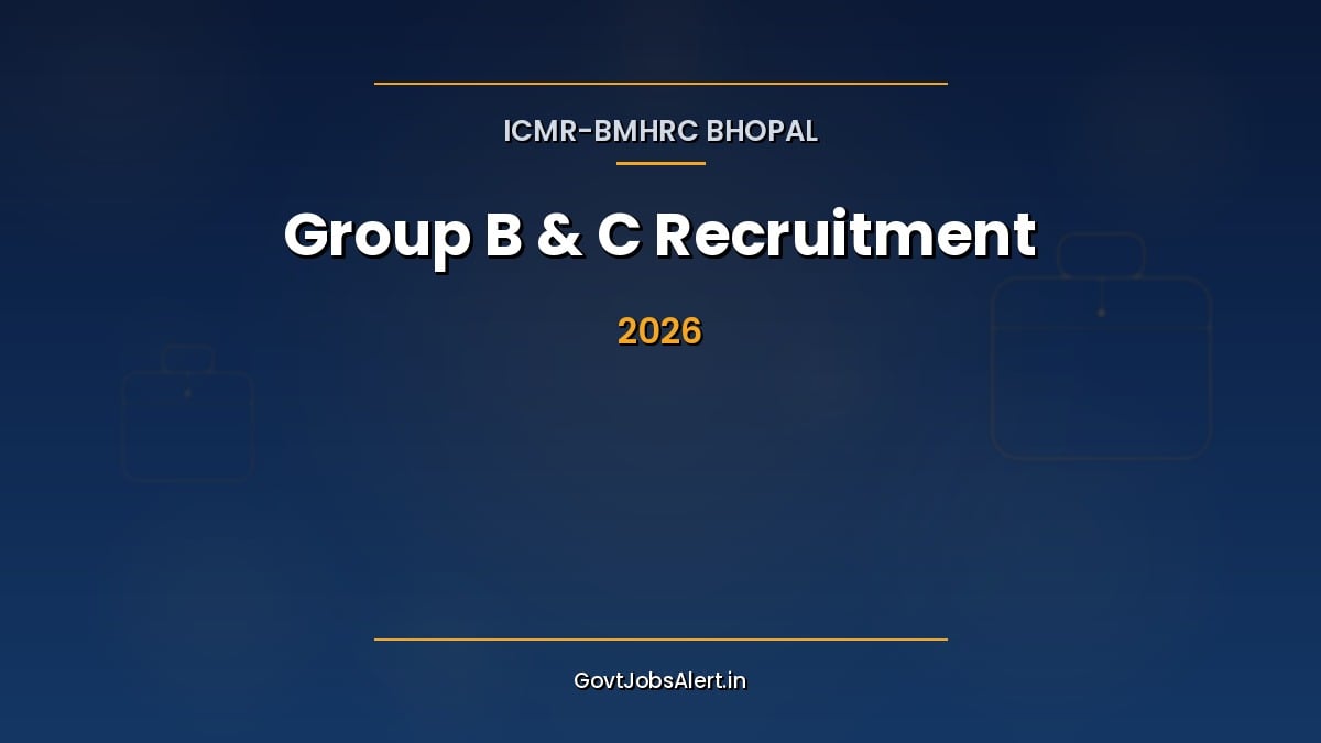 ICMR BMHRC Group B & C Recruitment 2026 notification for 66 nursing, technician and officer vacancies at Bhopal