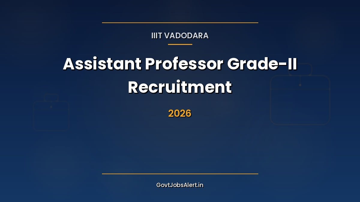 IIIT Vadodara Assistant Professor Recruitment 2026 notification for 25 faculty vacancies under the SC ST OBC EWS Special Drive