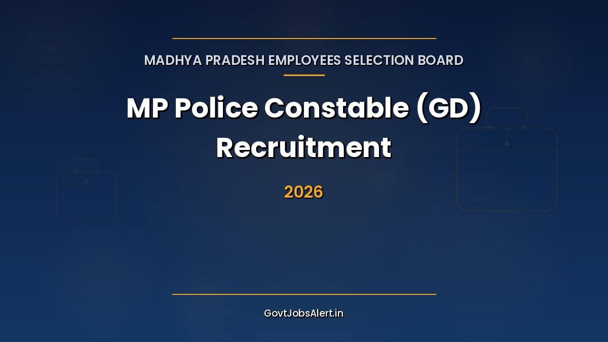 MPESB MP Police Constable Recruitment 2026 notification for 7500 Constable GD vacancy, 10th pass eligibility in Madhya Pradesh