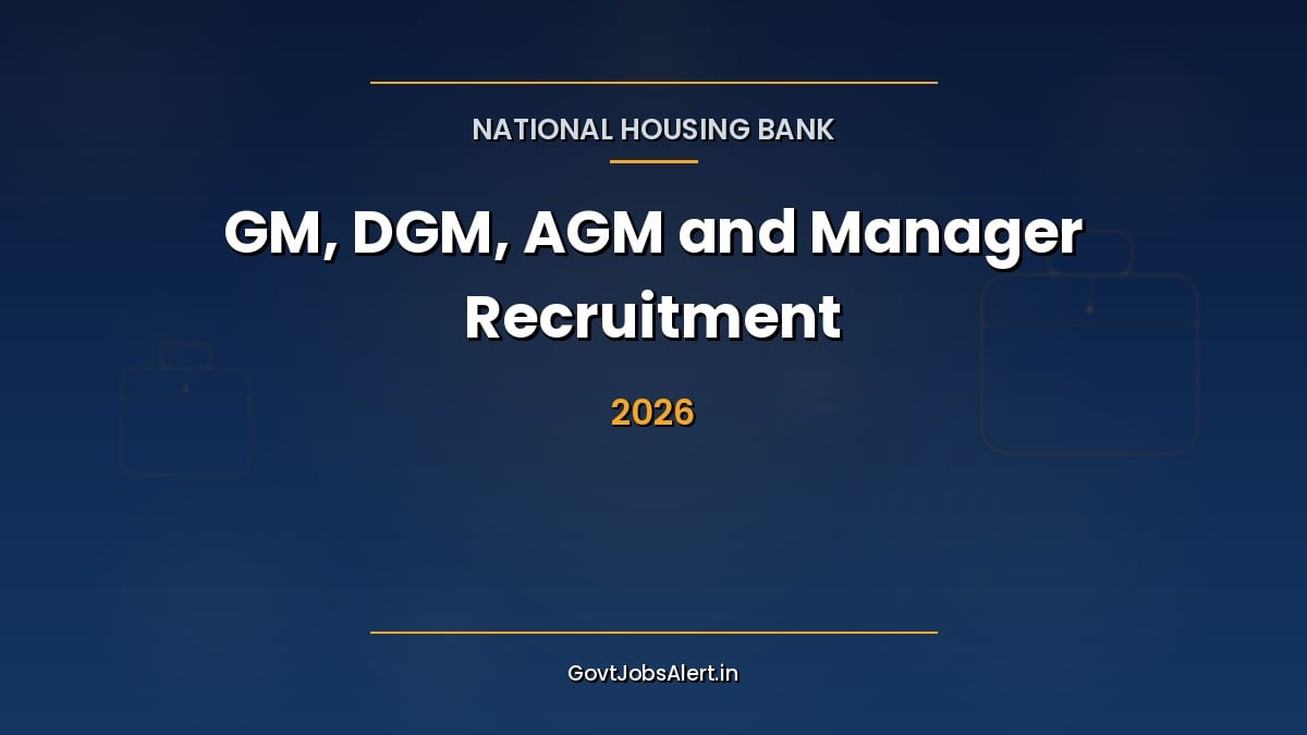 NHB Recruitment 2026 notification for GM IT, DGM, AGM Accounts and Manager posts at National Housing Bank, apply by 18 October