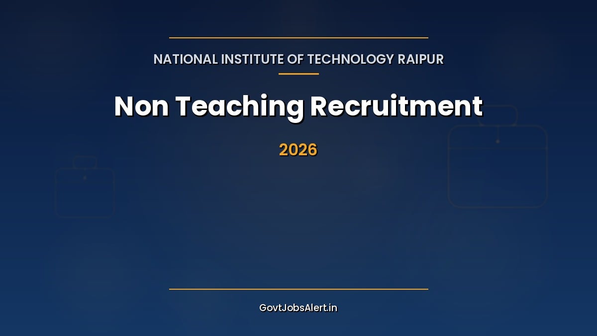 NIT Raipur Non Teaching Recruitment 2026 notification for 37 Technician, Technical Assistant, Superintendent and other posts, apply online by 30 October