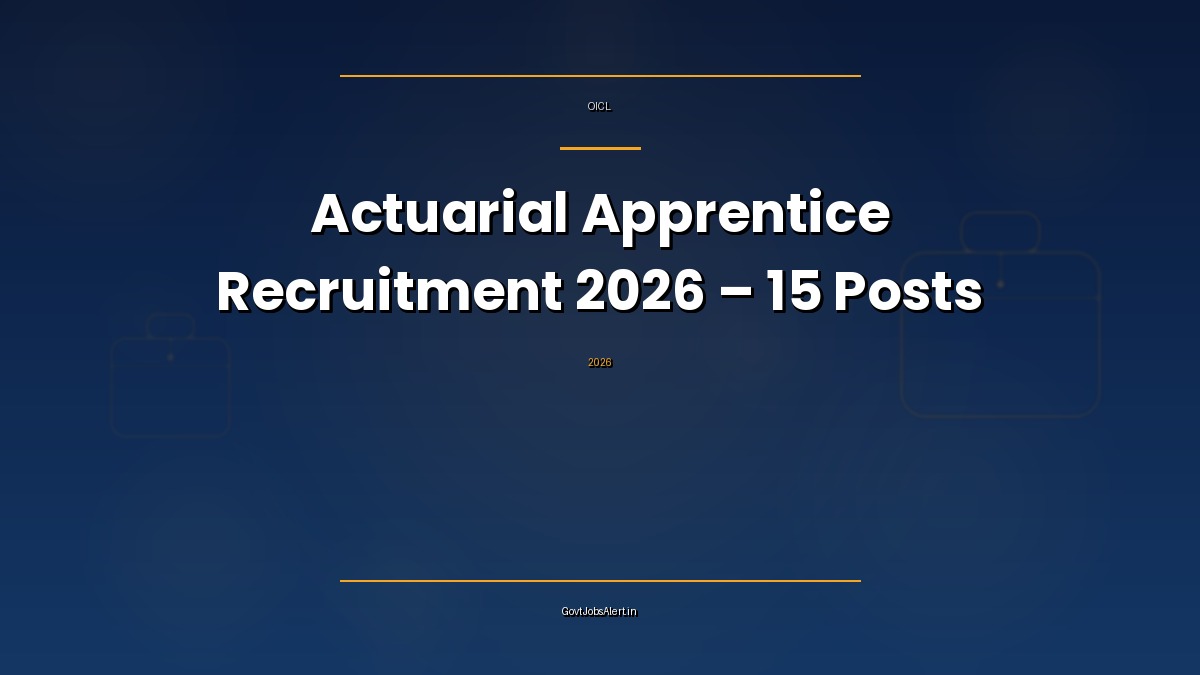 OICL Actuarial Apprentice Recruitment 2026 notification for 15 posts with ₹35,000 monthly stipend, apply offline by 13 October 2026