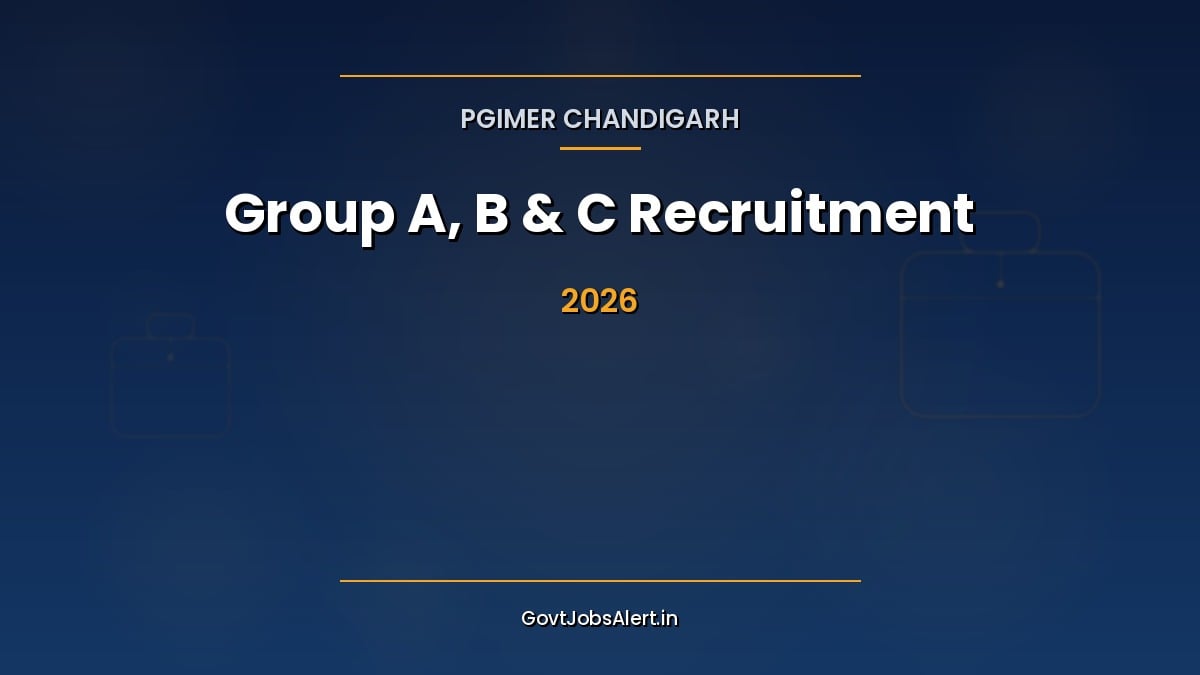 PGIMER Chandigarh Recruitment 2026 notification for 60 posts including 54 MTS Sanitation, Medical Officer and Pharmacist vacancies