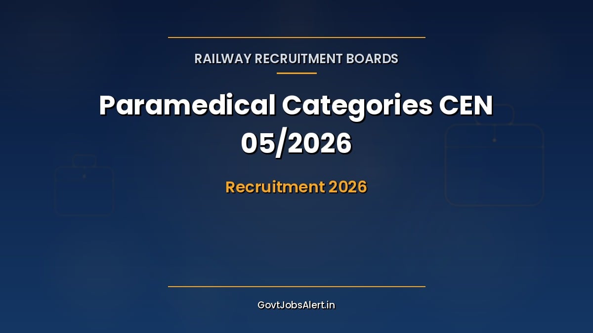RRB Paramedical CEN 05/2026 recruitment notification for 590 nursing, pharmacist and technician vacancies in Indian Railways, apply online 2026