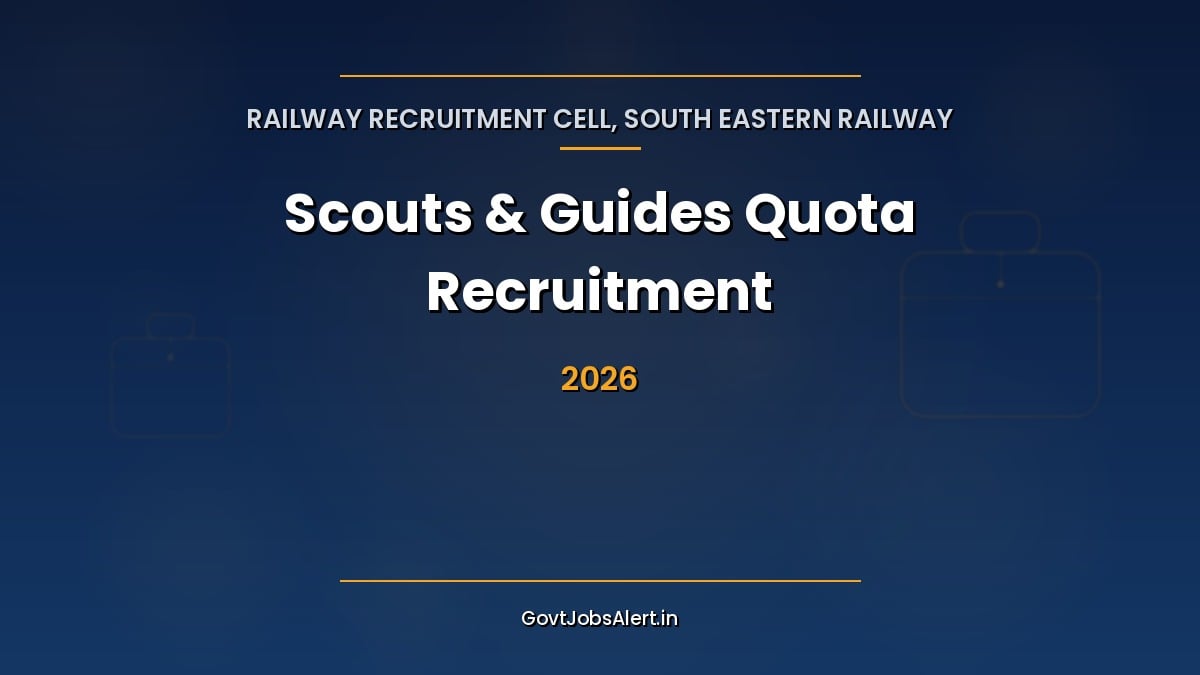 RRC SER Scouts and Guides Quota Recruitment 2026 notification for 10 Level-1 and Level-2 posts in South Eastern Railway