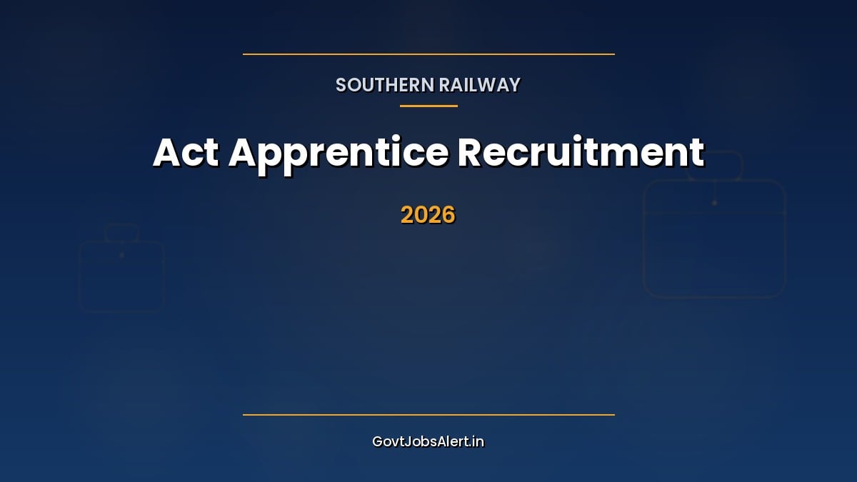 RRC Southern Railway Act Apprentice Recruitment 2026 notification for 4,471 10th pass and ITI trade vacancies
