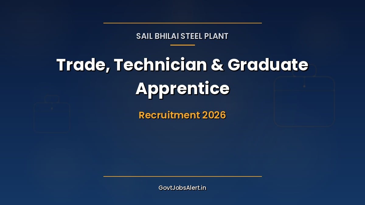 SAIL Bhilai Steel Plant Apprentice Recruitment 2026 for 710 Trade, Technician and Graduate Apprentice seats with stipend up to ₹12,300