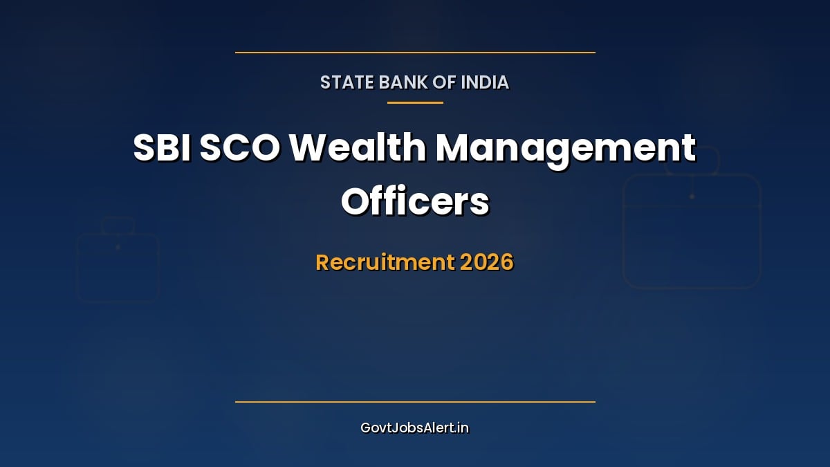 SBI SCO Recruitment 2026 apply online for 6 Wealth Management posts including Product Lead, Head Sales and Manager (Business Process)