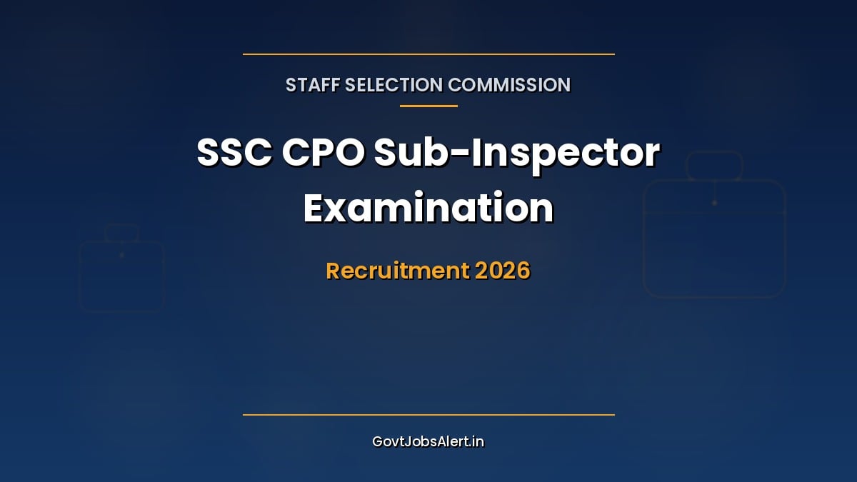 SSC CPO 2026 Sub-Inspector Examination recruitment banner from Staff Selection Commission for Delhi Police, CAPFs and CISF Fire posts