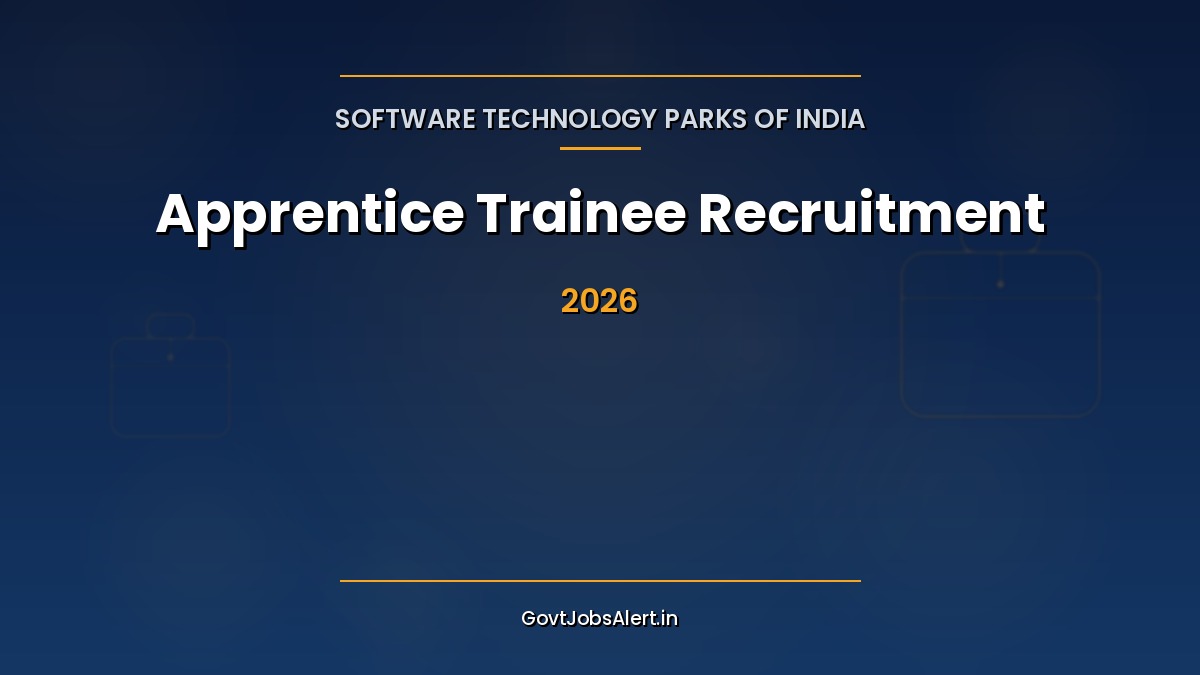 STPI Apprenticeship 2026 notification banner for 15 Apprentice Trainee posts at 10 STPI centres, apply online by 30 September 2026