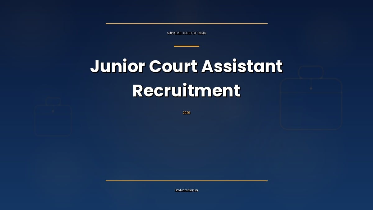 Supreme Court Junior Court Assistant Recruitment 2026 notification for 250 posts at Pay Level 6, apply online on sci.gov.in