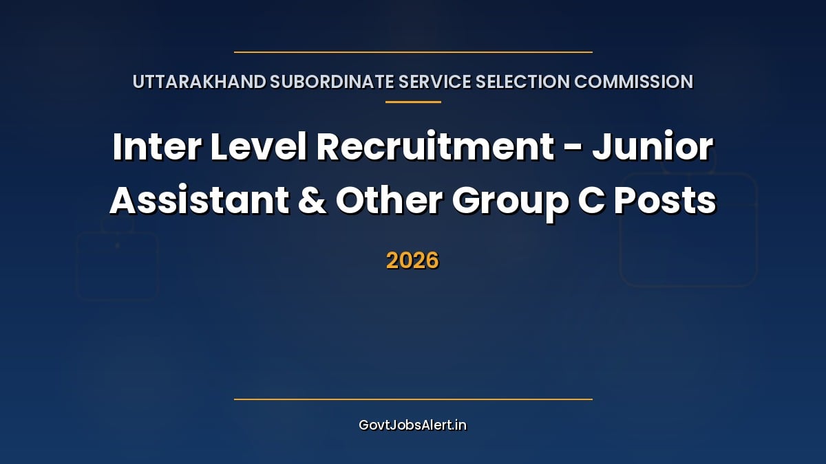 UKSSSC Inter Level Recruitment 2026 notification for 553 Junior Assistant, Computer Assistant and Registration Clerk vacancies in Uttarakhand