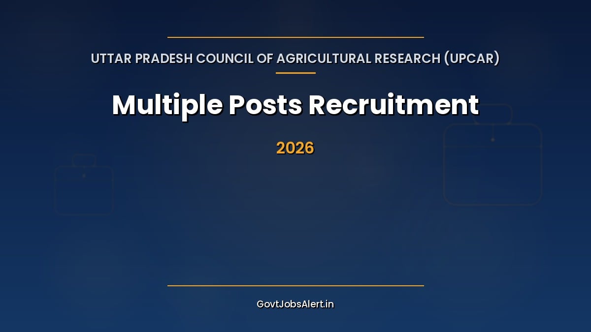 UPCAR Recruitment 2026 notification — apply online for 9 Junior Assistant, Stenographer and Accountant posts in Lucknow, Uttar Pradesh