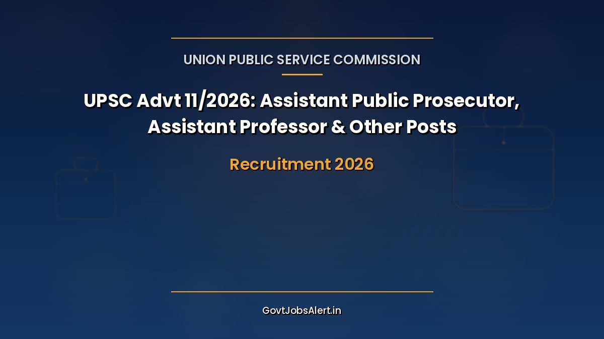 UPSC Recruitment Advt 11/2026 notification for 212 Assistant Public Prosecutor, Assistant Professor and other posts