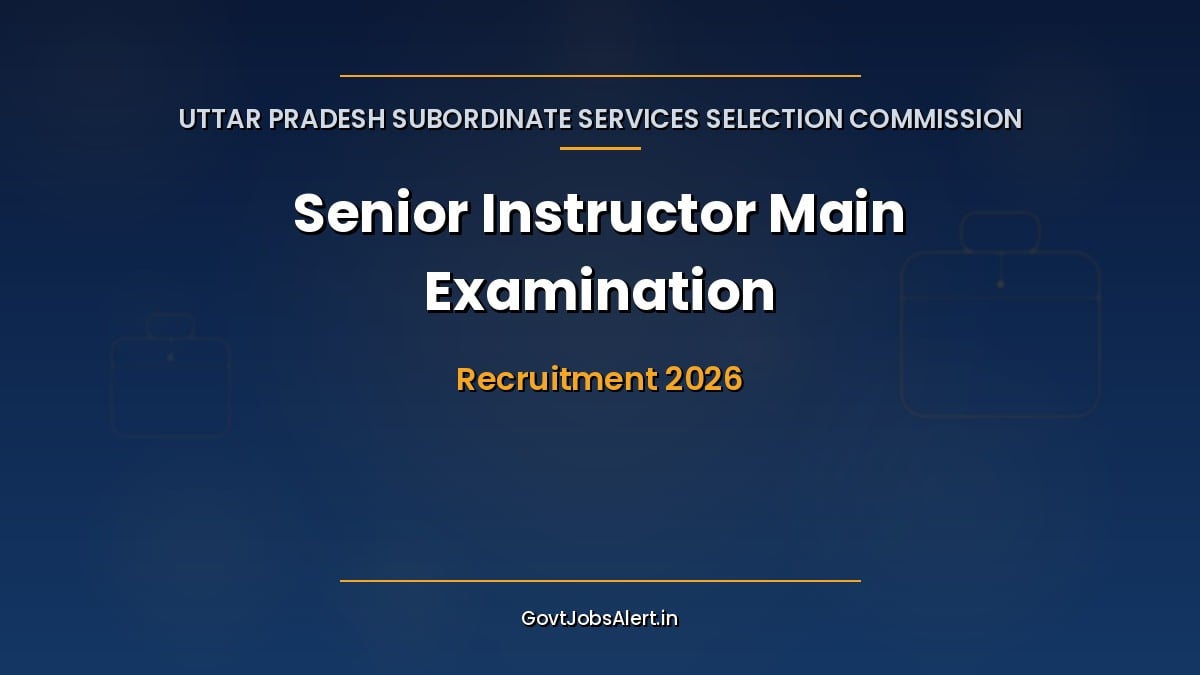 UPSSSC Senior Instructor Recruitment 2026 notification for 132 PET-2025 Main Exam vacancies at State Institute of Rural Development, Lucknow