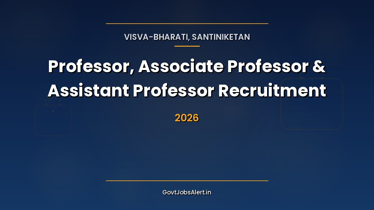 Visva-Bharati Recruitment 2026 notification for 14 Professor, Associate Professor and Assistant Professor posts at Santiniketan, West Bengal