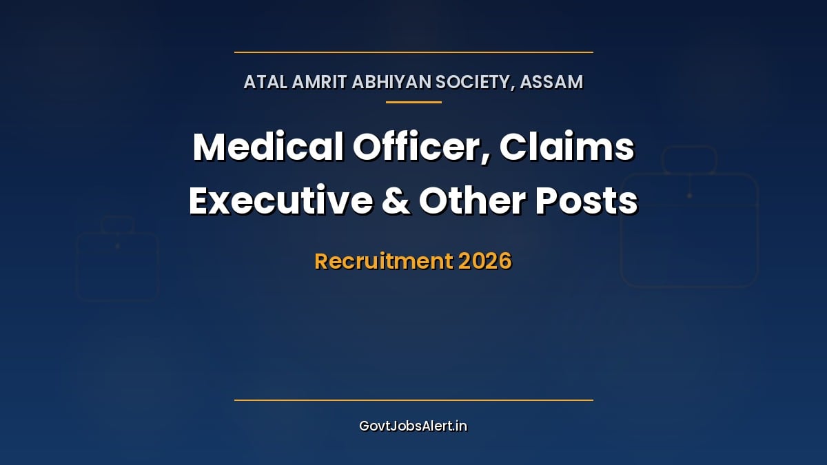 AAAS Assam Recruitment 2026 notice for 17 Medical Officer, Claims Executive, SAFO-Medical and Operation Executive posts