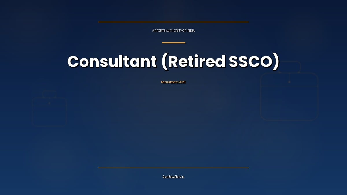 AAI Recruitment 2026 notice for 39 Consultant posts for retired Short Service Commission Officers at Joint User Defence Airfields
