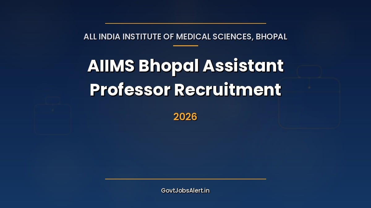 AIIMS Bhopal Assistant Professor Recruitment 2026 notification for 45 contractual faculty posts in 23 departments with ₹1,42,506 monthly pay