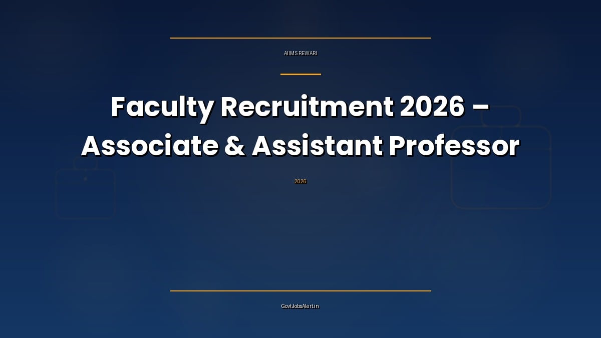 AIIMS Rewari Faculty Recruitment 2026 for 15 Associate Professor and Assistant Professor posts, offline application last date 7 November 2026