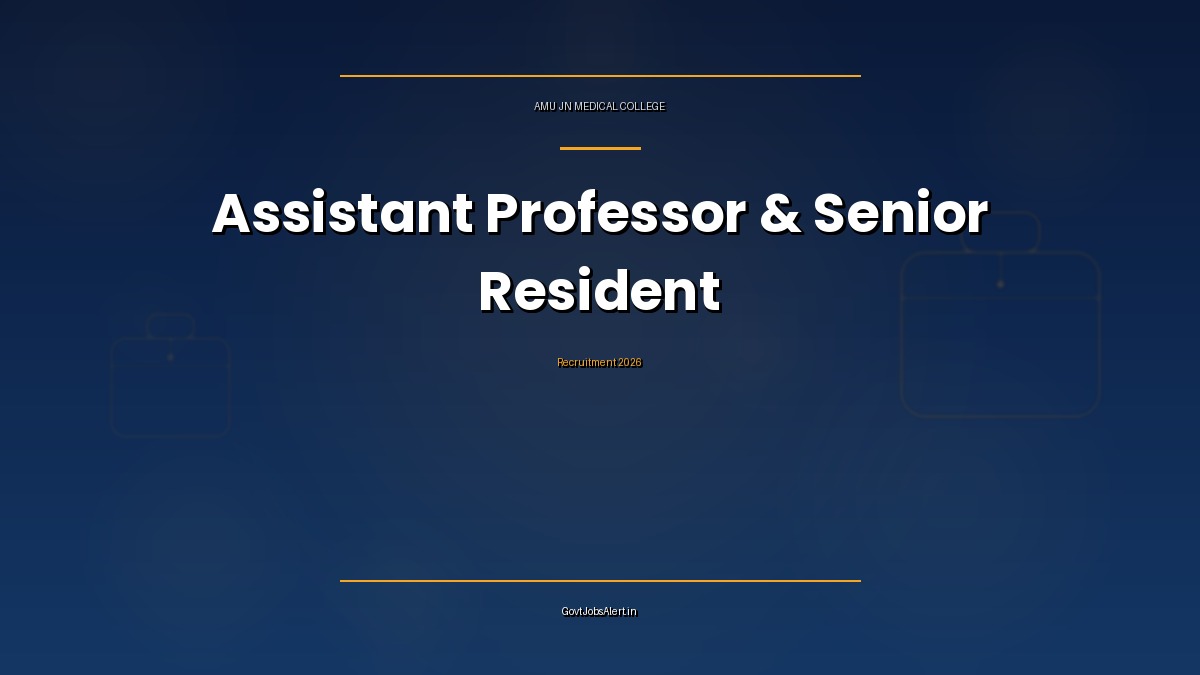 AMU Recruitment 2026 for 6 Assistant Professor and Senior Resident posts at JN Medical College in ENT, Psychiatry and Medicine