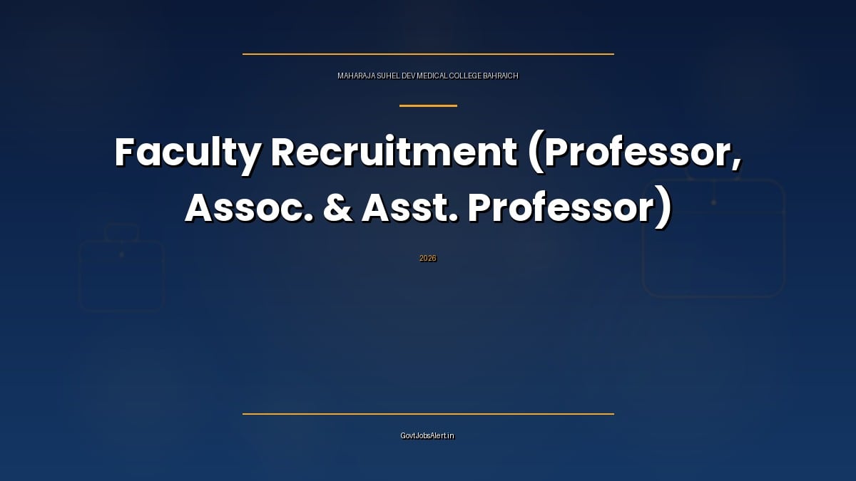 ASMC Bahraich Recruitment 2026 notice for 56 Professor, Associate Professor and Assistant Professor faculty posts in Uttar Pradesh