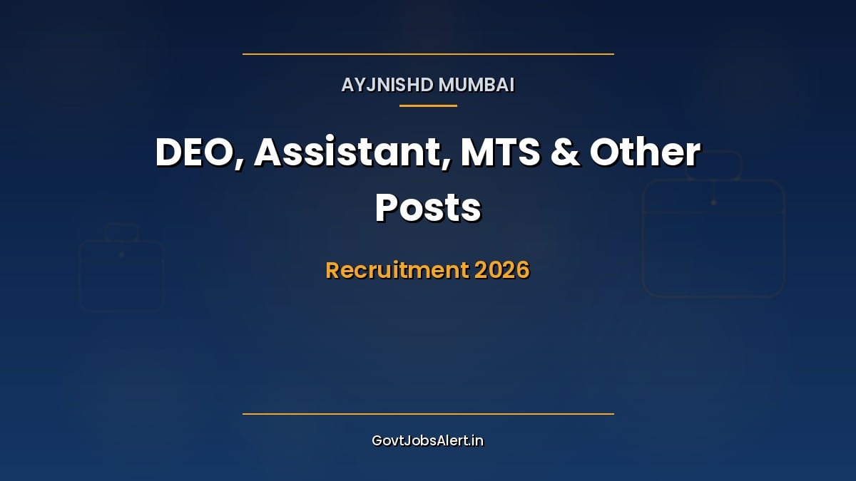 AYJNISHD Recruitment 2026 notification for 68 contractual DEO, Assistant, MTS, Lecturer, Assistant Professor and Special Educator posts