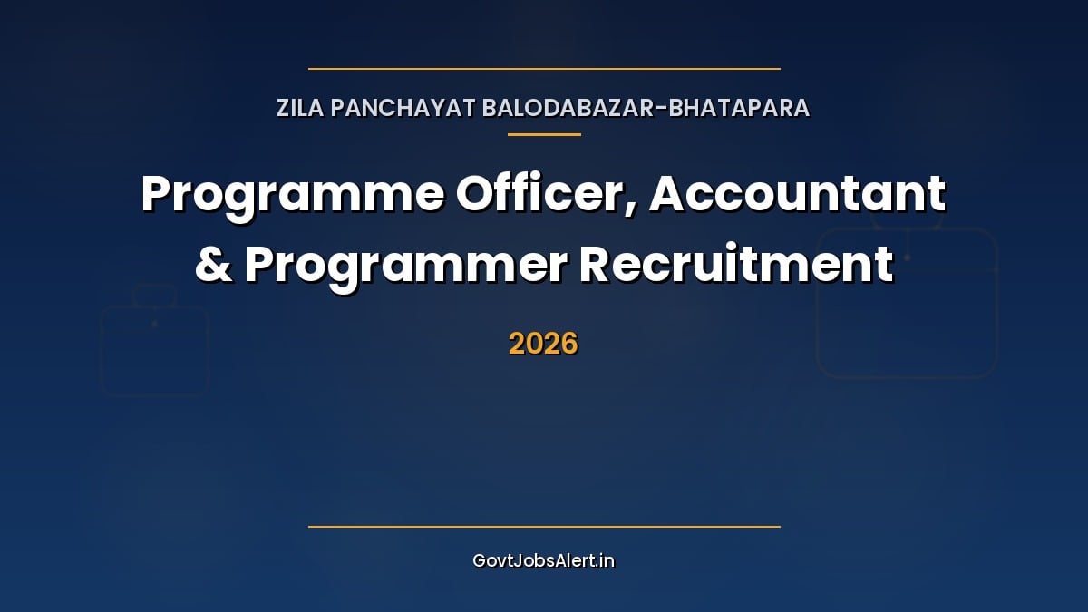 Zila Panchayat Balodabazar-Bhatapara Recruitment 2026 notice for 7 Programme Officer, Accountant, Assistant Programmer and Computer Programmer contract posts in Chhattisgarh