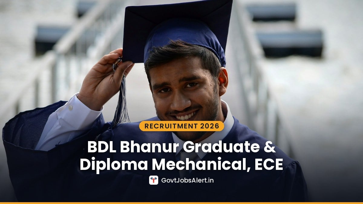 Indian engineering graduate in graduation cap for BDL Bhanur Graduate and Diploma Apprentice Recruitment 2026